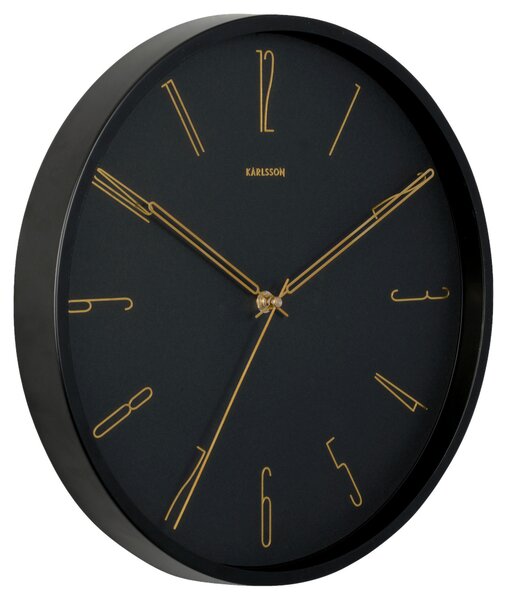 NÁSTĚNNÉ HODINY černá, barvy zlata 35/35/4 cm Karlsson - Nástěnné hodiny, Online Only