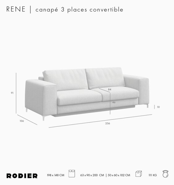 -25 % Dny MOMENTI– Rodier Béžová sametová rozkládací pohovka Rene 256 cm