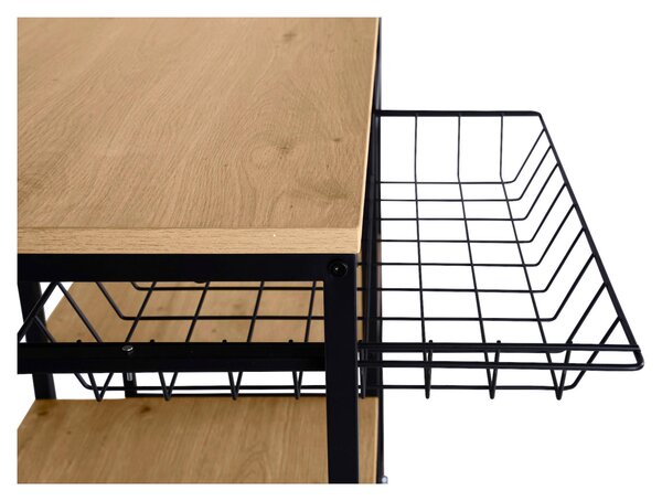 SERVÍROVACÍ VOZÍK, přírodní barvy, černá, 86/40/86 cm Xora - Barové vozíky