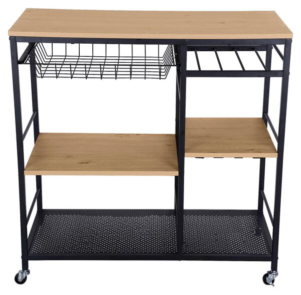 SERVÍROVACÍ VOZÍK, přírodní barvy, černá, 86/40/86 cm Xora - Barové vozíky