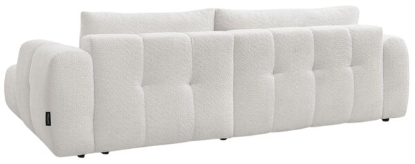 -25 % Dny MOMENTI– Bobochic Paris Bílá bouclé rozkládací pohovka Fuji 292 cm, pravá
