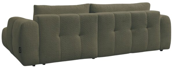-25 % Dny MOMENTI– Bobochic Paris Zelená bouclé rozkládací pohovka Fuji 292 cm, pravá