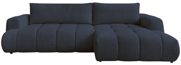 -25 % Dny MOMENTI– Bobochic Paris Tmavě modrá bouclé rozkládací pohovka Fuji 292 cm, pravá
