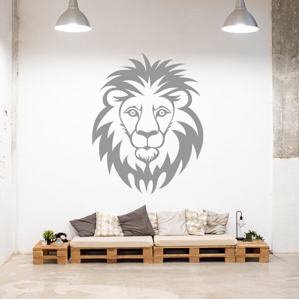 Živá Zeď Samolepka Hlava Lva Barva: černá