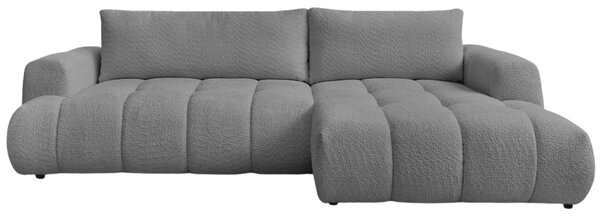 -25 % Dny MOMENTI– Bobochic Paris Šedá bouclé rozkládací pohovka Fuji 292 cm, pravá