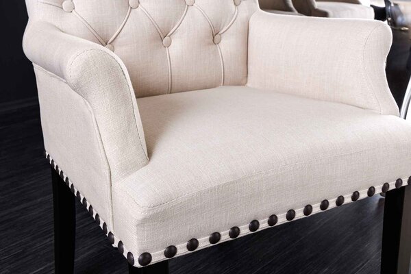 Designová židle s područkami Queen II béžová