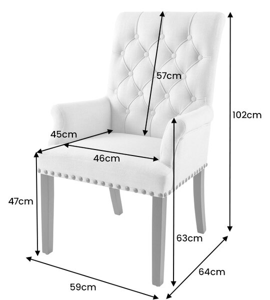 Designová židle s područkami Queen II béžová