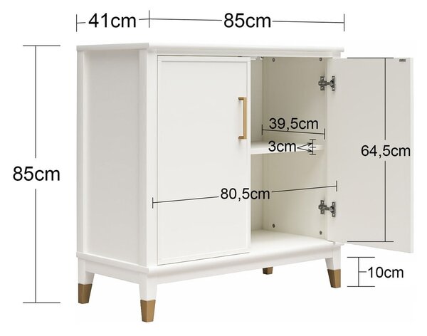 Zelená skříňka 86x85x41 cm Westerleigh – CosmoLiving by Cosmopolitan