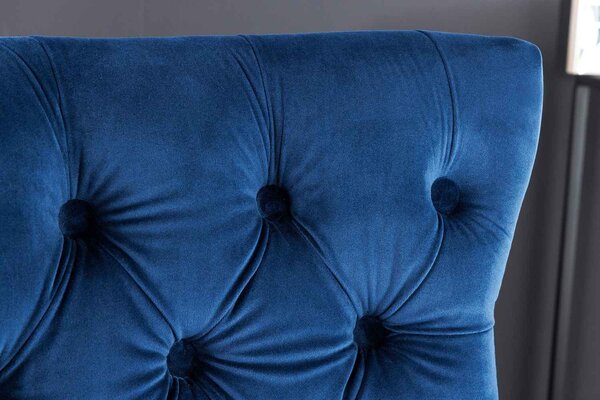 Designová barová židle Queen Lví hlava královská modrá