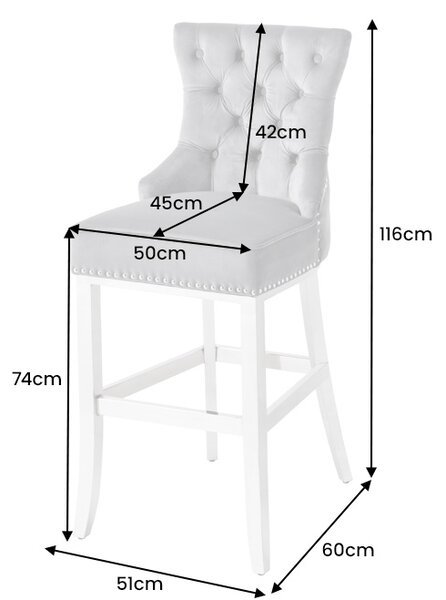 Designová barová židle Queen Lví hlava královská modrá
