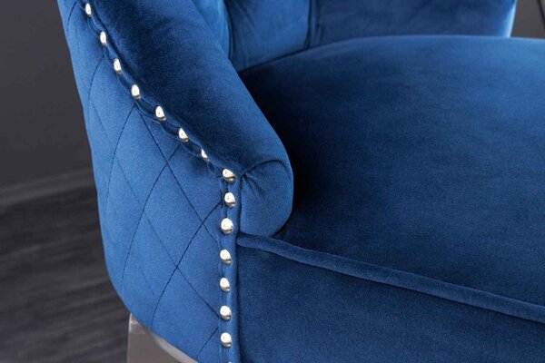 Designová barová židle Queen Lví hlava královská modrá