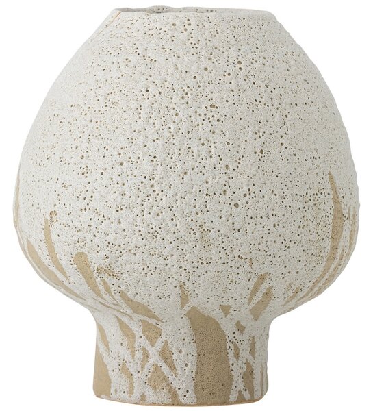 Bloomingville Bílá kameninová váza Morag 19 cm