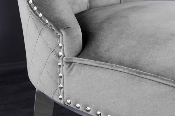Designová barová židle Queen Lví hlava šedá