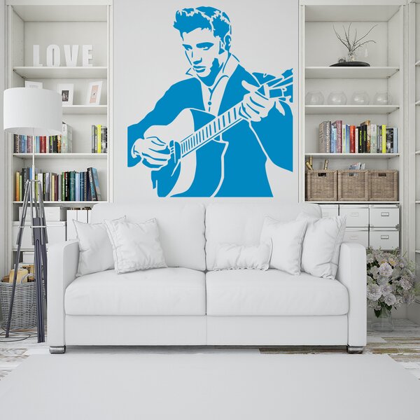 Živá Zeď Samolepka Elvis Presley Barva: černá
