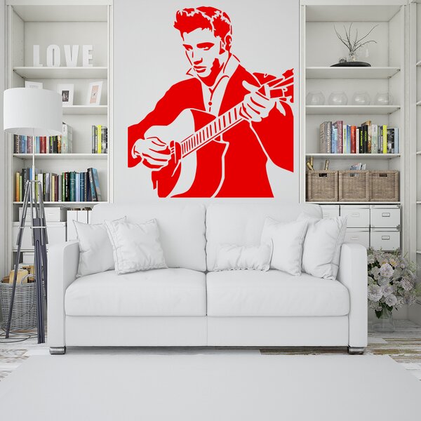 Živá Zeď Samolepka Elvis Presley Barva: černá