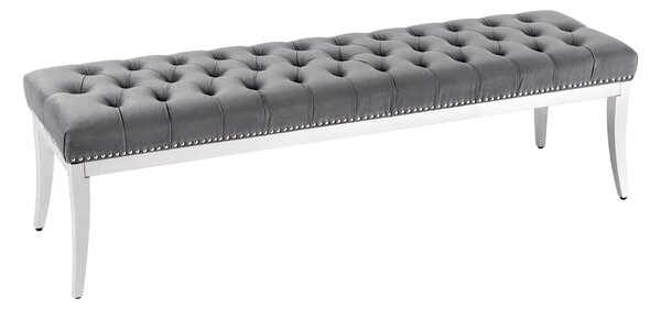 Designová lavice Queen 164 cm šedý samet