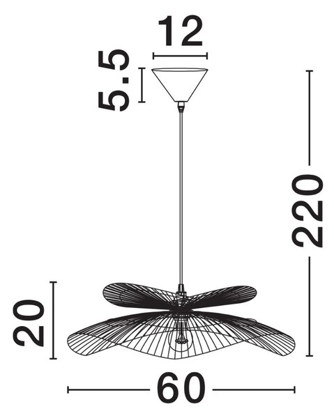 Nova Luce Ratanové závěsné světlo Artic 60 cm