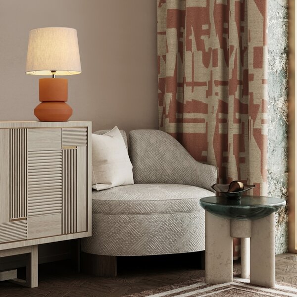 Nova Luce Hnědá keramická stolní lampa Izumi