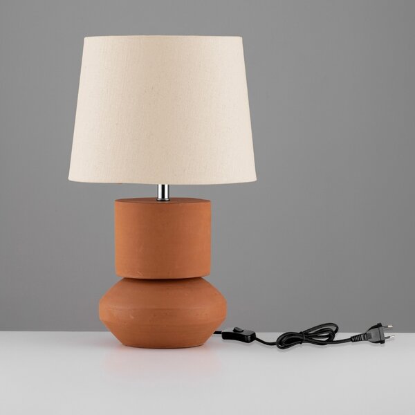 Nova Luce Hnědá keramická stolní lampa Izumi