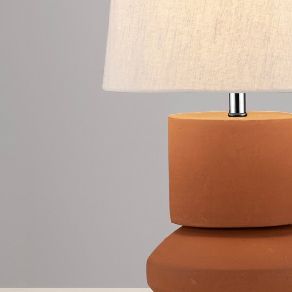 Nova Luce Hnědá keramická stolní lampa Izumi