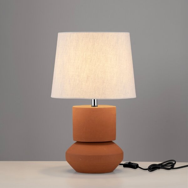 Nova Luce Hnědá keramická stolní lampa Izumi