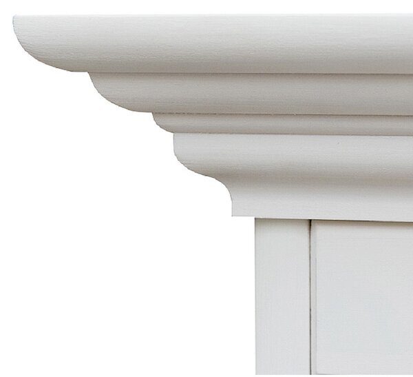 Massive home | Bílá komoda z masivu Belluno Elegante 3D2S s bílou deskou