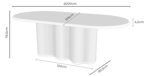-25 % Dny MOMENTI– Somcasa Béžový jídelní stůl Lorraine 220 x 109 cm