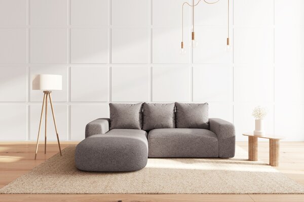 -25 % Dny MOMENTI– Rodier Šedá rohová pohovka Monce 255 cm, levá