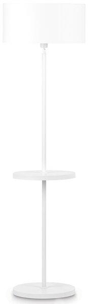Podlahová lampa se stolkem bílá barva stínidla: linen dark (LD) - 100% len, velikost: L
