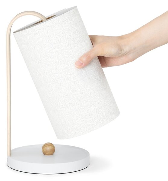 Bílý dřevěný stojan na papírové utěrky ø 17 cm Bellwood – Umbra