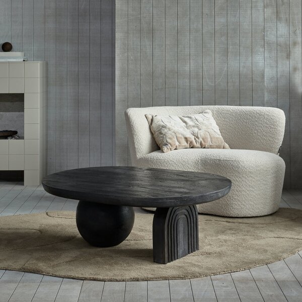 WOOOD Bílá bouclé lenoška Stone 112 cm, levá