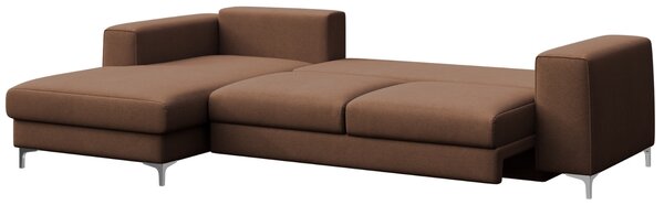 -25 % Dny MOMENTI– Rodier Hnědá sametová rozkládací pohovka Rene 277 cm, levá