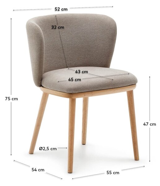 Světle hnědé čalouněné jídelní křeslo Ciselia – Kave Home