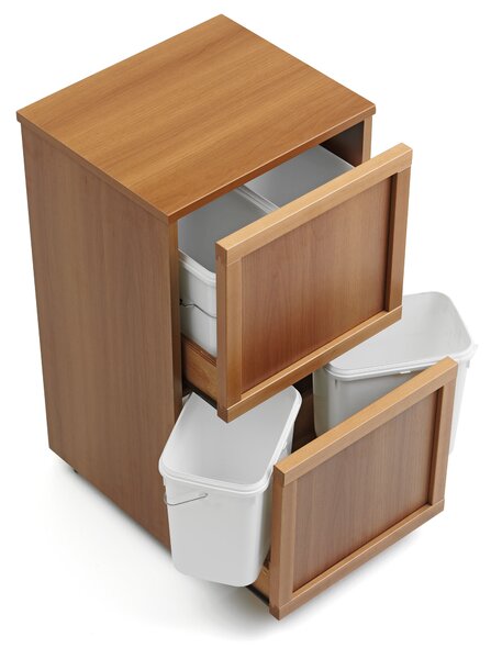 ARREDAMENTI ITALIA Dřevěný odpadkový koš Madera 4 cod. 874 Barva: Bílá