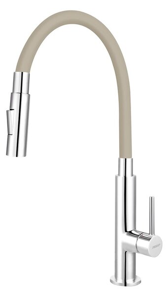 Dřezová baterie Novaservis se silikonovým ramínkem, 2 proudy béžová/chrom 70730,0BE