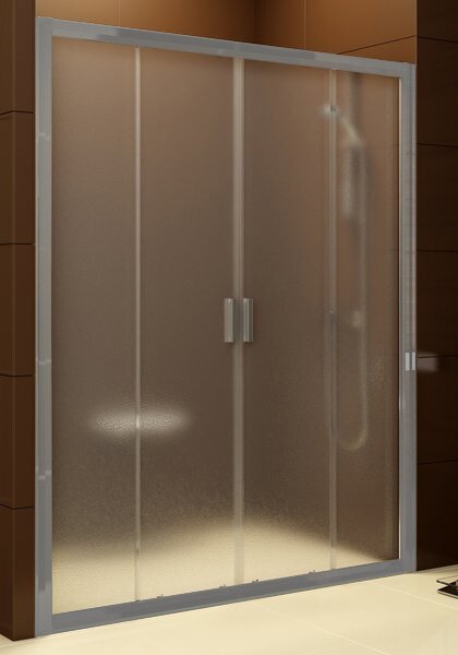 Ravak Sprchové dveře posuvné čtyřdílné 160 cm bílá, BLDP4-160 TRANSPARENT 0YVS0100Z1 Profil: Lesk, Sklo: Hladké čiré