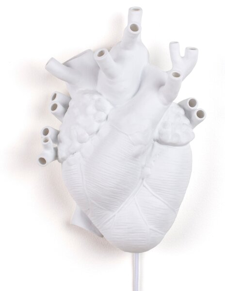 -25 % Dny MOMENTI– Seletti Bílé porcelánové nástěnné světlo Heart