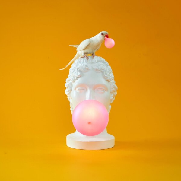 -25 % Dny MOMENTI– Seletti Bílo-růžová stolní LED lampa Grace