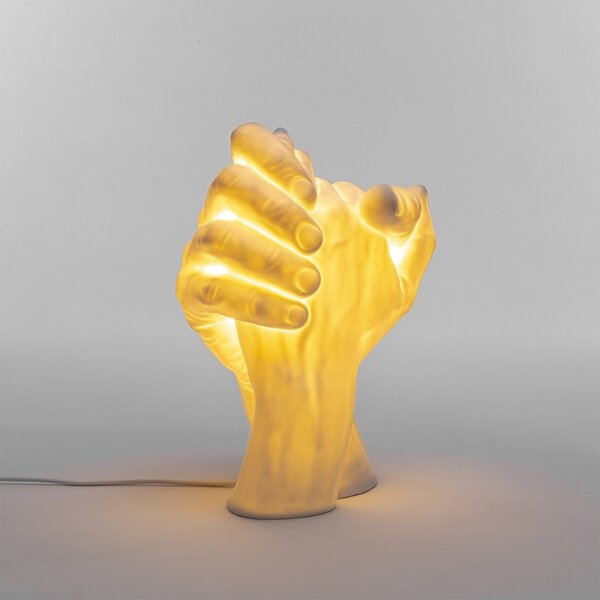 Seletti Bílá porcelánová stolní lampa With Me