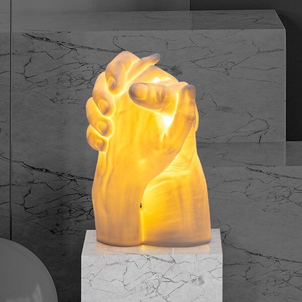 Seletti Bílá porcelánová stolní lampa With Me