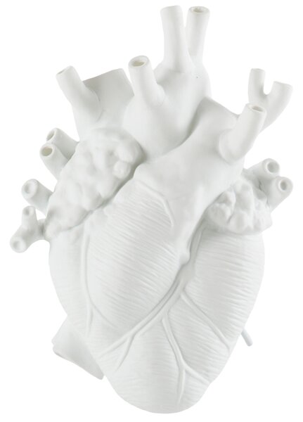 Seletti Bílá porcelánová váza Love in Bloom 25 cm