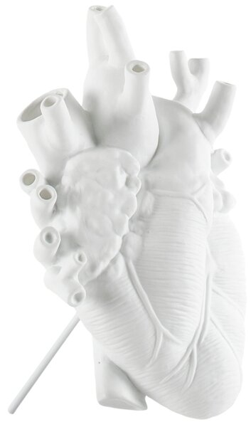 Seletti Bílá porcelánová váza Love in Bloom 25 cm