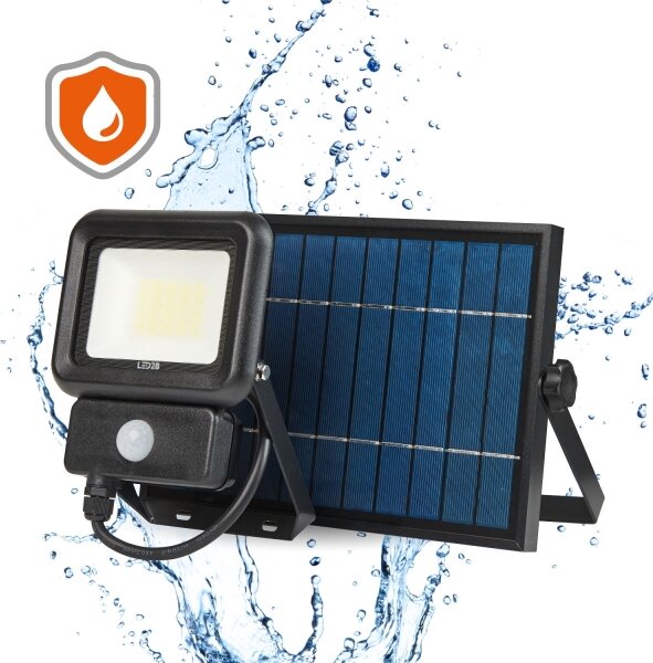 LED Venkovní solární reflektor se senzorem LED/20W/3,7V 6500K IP65 4400 mAh