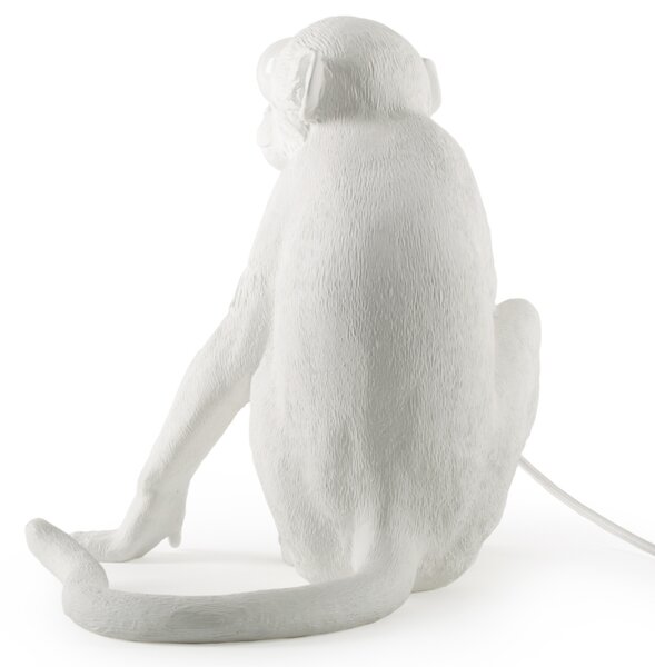 Seletti Bílá stolní lampa Monkey