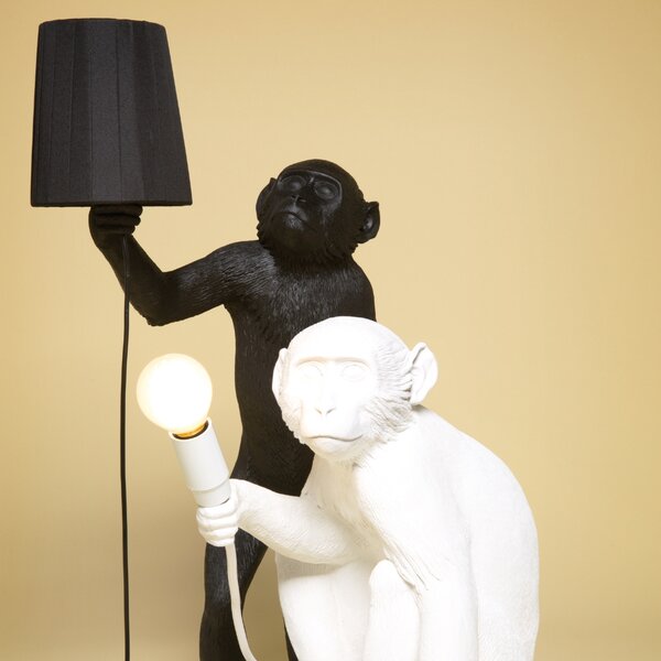 Seletti Bílá stolní lampa Monkey