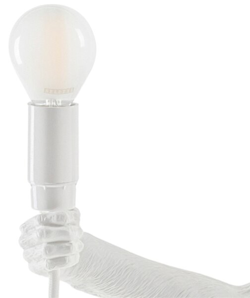 Seletti Bílá stolní lampa Monkey