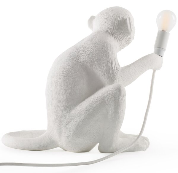 Seletti Bílá stolní lampa Monkey