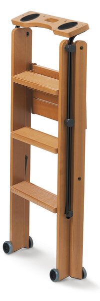 ARREDAMENTI ITALIA Dřevěný žebřík skládací - schůdky - Tuscania 3 cod. 170/3 Barva: třešeň