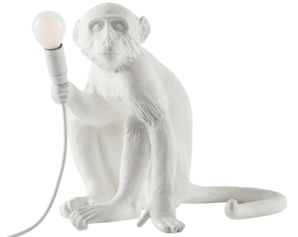 Seletti Bílá stolní lampa Monkey