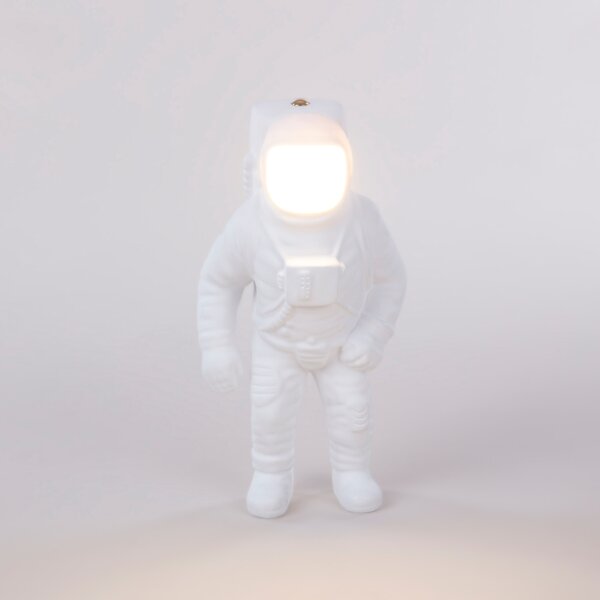 Seletti Bílá stolní LED lampa Cosmic Flashing Starman